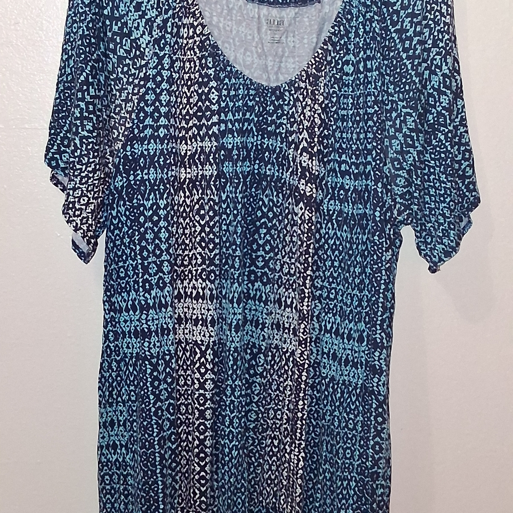 Blue Patterned Women's Top